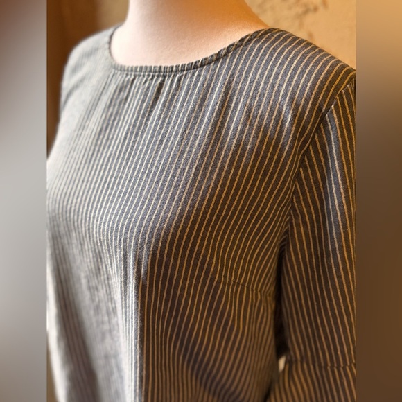 J. Crew Striped Bell-Sleeve Cotton Dress - Picture 4 of 10